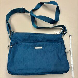 Baggallini Blue Double Zipper Crossbody Unusual Rare